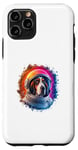 Coque pour iPhone 11 Pro Homme Femme Coloré Space Astronaute Basset Hound