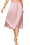 Vlazom Jupon Femme Longue Fond de Jupe Femmes Léger Jupe sous Robe Taille élastique Confortable Jupon pour Femme Jupon,A-Rose,XXL