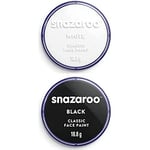 Snazaroo - Maquillage - Galet de Fard Aquarellable - 18 ML - Blanc & 1118111 - Maquillage - Galet de Fard Aquarellable - Noir - 18,8g