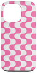 Coque pour iPhone 13 Pro Simple Groovy style rétro rayures ondulées roses