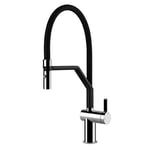 Kitchen Sink tap with a moovable spout from Smeg Universal - Chrome/Black matt - MID20CR