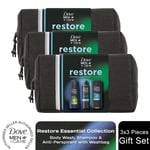 Dove Men+Care Restore Essential Collection 3Pcs Gift Set for Him with Washbag