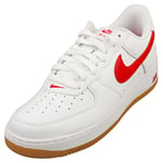 Nike Air Force 1 Low Retro Mens Fashion Trainers in White Red - 9 UK