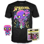 Spider-Man Blacklight + T-Shirt pour Kids (Taille L) Pop & Tee Vinyl Figure