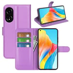 Oppo A78 4G      Pu Wallet Case    [Purple]