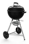 Weber Barbecue à Charbon Original Kettle 47cm - Barbecue E-4710 à Couvercle, Thermomètre, Trépied, Roues - Barbecue d'Extérieur et Vasque en Porcelaine Émaillée - Noir (13101004)