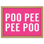 Artery8 Funny Toilet Wall Art Poo Poo Pee Pee Bathroom Sign Decor Artwork Framed A3 Wall Art Print