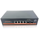 Elfcam® - PoE Commutateur à Fibre Optique 10Gb Compatible avec Cisco et Freebox Ultra , avec 2 Ports 10G SFP+ et 4 Ports 2.5 Gigabit Ethernet RJ45 PoE, Plug & Play Non Géré