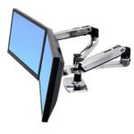 Ergotron LX Side-by-side Dual arm polished aluminium