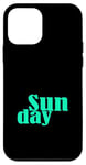 Coque pour iPhone 12 mini Bleu sarcelle Aqua Sunday Days Of The Week