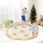 COSYLAND Poutre Équilibre Enfant Parcours Motricité Bébé Bois Montessori Double Face 7 Jeux avec 6 Pierres D'Équilibre Idéal 1 an Et Plus Cadeau Éducatif avec Sac De Rangement Et Coffret-Cadeau