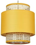 Lampe suspension en rotin jaune et naturel BOERI