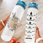 Haythan Motivational owl water bottles, leak-proof, sports water bottle, suitable for hiking, camping, white, 1000 ml