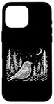 Coque pour iPhone 16 Pro Max Line Art Oiseau et Ornithologue Pin Siskin