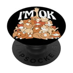 Mignon pile de chats, Im Ok Cat PopSockets PopGrip Adhésif