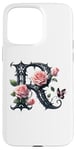 Coque pour iPhone 15 Pro Max Letter R Initial Floral Monogram Rose Pink Flower Butterfly