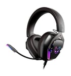 Oversteel - Phosphorus Casque de gaming 7.1, câble USB, microphone omnidirectionnel, réduction du bruit, prise jack 3,5 mm et lumière RGB, compatible PC/PS5/PS4/Xbox/Switch, noir