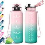 KollyKolla 1.5L Water Bottle, Gym Water Bottle with Hours to Drink, 1 Click Open, Leak-proof Sports Bottle, BPA Free, Water Bottle for Gym, Work, Biking, Hiking, Cycling