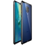 Huawei Mate 20 x skal m. Metal Bumper & Glass Back - Svart