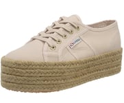 Superga 2790 Cotropew Womens UK2.5 Pink Skin Canvas Espadrille Platform Trainers