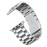 JFUME Compatible avec Apple Watch Bands Hommes Femmes 38mm 40mm 41mm pour iwatch Bands Series SE 9 8 7 6 5 4 3 2 1 Stainless Steel iWatch Band Bracelet Metal Strap - Silver