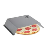 relaxdays Four Pizza Barbecue, avec thermomètre, Accessoire en INOX, HLP: 10 x 55,5 x 40 cm, BBQ, gaz, Charbon, argenté