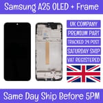 Samsung Galaxy A25 SM-A256 Replacement OLED LCD Screen Display Digitizer +Frame