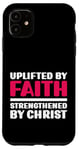 Coque pour iPhone 11 Élevé par la foi renforcée par le Christ spirituel Beleive