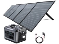 Batterie nomade et convertisseur solaire HSG-1200 avec panneau solaire et câble