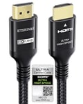 Etseinri 10K 8K Câble HDMI 2.1 5M, Certifié 48Gbps Ultra Haute Vitesse HDMI® Cable 4K 240Hz 165Hz 144Hz 120Hz 8K 60Hz 4:4:4 DTS:X eARC HDCP2.3 HDR10+ TV Moniteur Projecteur PC de Jeu PS5 X-box