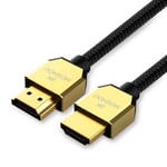 MOSHOU - 2.1 HDMI Cable 8K, Ultra HD High-Speed 48Gbps Lead, Supports 8K@60HZ, 4K@120HZ, 4320p, UHD HDCP 2.2 eARC | Dolby Vision Dynamic HDR, Compatible with TV, Ultra-thin Cord Nylon (1m)