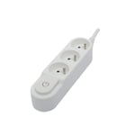 CHACON Bloc multiprise 3 prises 16 A avec interrupteur. câble 3 m HO5VV-F 3x1.5 mm² blanc