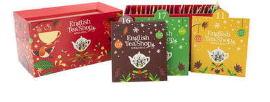 Adventskalender med te BOX röd 25 påsar (13 smaker) - English Tea Shop