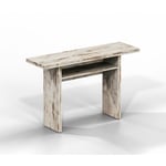 Terraneo - Table console extensible loupa vintage plateau rabattable pieds extensibles