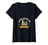 Womens Living Life On The Brink Of A Thermal Plate Geothermal Techs V-Neck T-Shirt