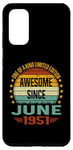 Coque pour Galaxy S20 Awesome Since June 1952 limited edition 72nd Birthday