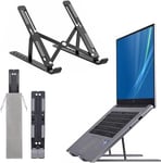 HUIYOPU Laptop Stand for Desk, 6 Levels of Height Adjustable Laptop Riser ABS+Silicone Foldable Portable Laptop Holder, Ventilated Cooling Notebook Stand for 10-17'' Laptops