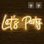 Let's Party Neon Signs, Arrinew LED Neon Light Sign for Wall Decor, Art Decorative Let's Party Neon Lights for Bachelorette Party, Engagement Party, Birthday Party,Wedding Party Warm White