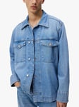 J.Lindeberg Hunt Washed Denim Overshirt, Blue