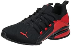 PUMA Men's Axelion Running Shoe, Black High Risk Red, 10.5 UK