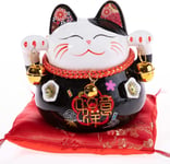 Tra-- Chat Maneki Neko - Tirelire Chat Japonais Porte Bonheur - Figurine Cadeau Japon - Objet Kawaii Déco - Lucky Cat Porcelaine - Chat Chinois Asie Décoration - Chance, Fortune, Prospérité