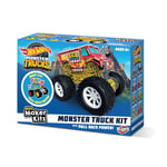 BLADEZ Hot Wheels Toyz Monster Truck Maker Kitz 1 Pack - Assemble Snap-Fit Parts - Add Giant Wheels & 4x4 Power - Includes Cardboard Stunt Ramp - Easy Assembly, No Glue Required - COLOURS WILL VARY