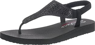 Skechers Women's Meditation-Rock Crown Ankle Strap Sandals, Black (Black Bbk), 3 UK (36 EU)