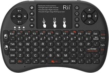 Mini clavier sans fil 2,4 GHz avec pavé tactile et clavier QWERTY,clavier portable rétroéclairé avec télécommande pour ordinateur portable/PC/tablette/Windows/Mac/TV/Xbox/PS3/Raspberry(noir)(Q1267)