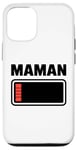 Coque pour iPhone 12/12 Pro drole Femme fatiguée, maman, faible charge de batterie