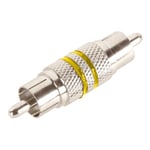 Adaptateur Coupleur RCA Mâle vers RCA Mâle Filet de Repérage Jaune Qualité Métal