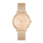 Lacoste Analogue Quartz Watch for Women with Carnation Gold Colored Stainless Steel Bracelet - 2001287