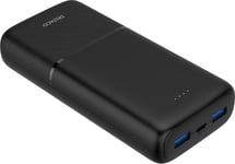 Deltaco Power bank 20 000 mAh  2x USB-A 18 W  1x USB-C PD 20 W