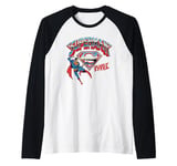 Superman Logo The Man Of Steel Raglan Baseball Tee