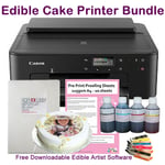 TS705a Edible Printer Bundle, Refillable Cartridges, Edible Ink, 25 Wafer Paper